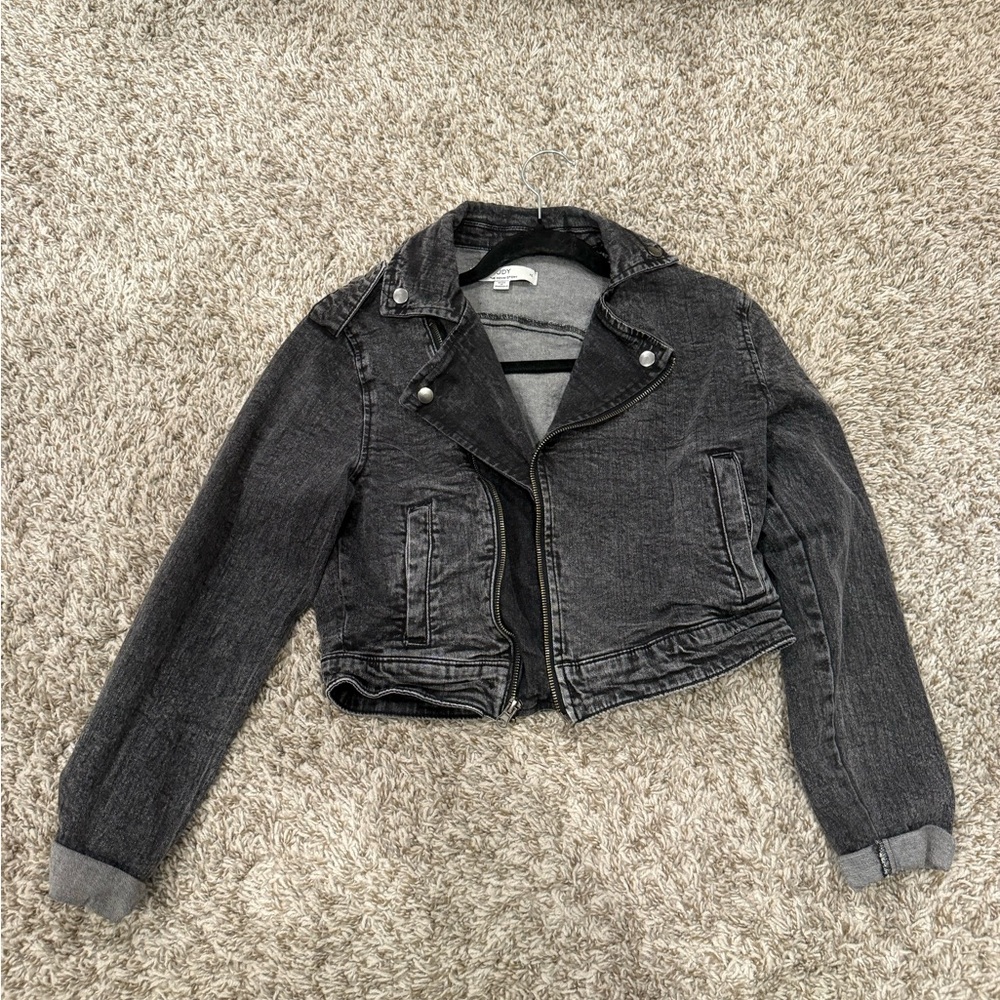 Black/Grey denim jacket XS